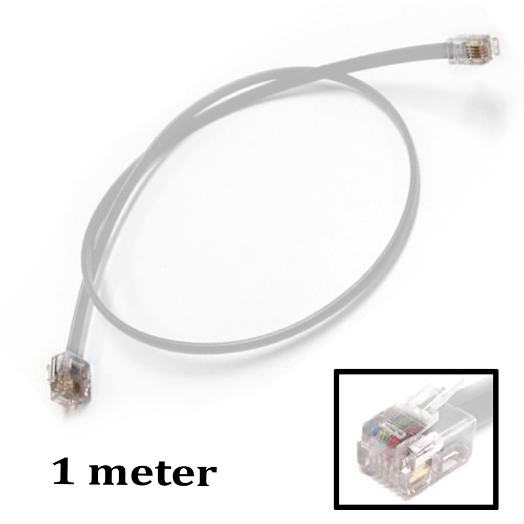 RJ11 Cable Telephone Line Wire - 1 Meters (White) | Shopee Philippines