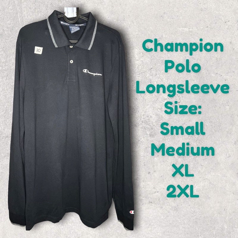 Champion long best sale sleeve polo