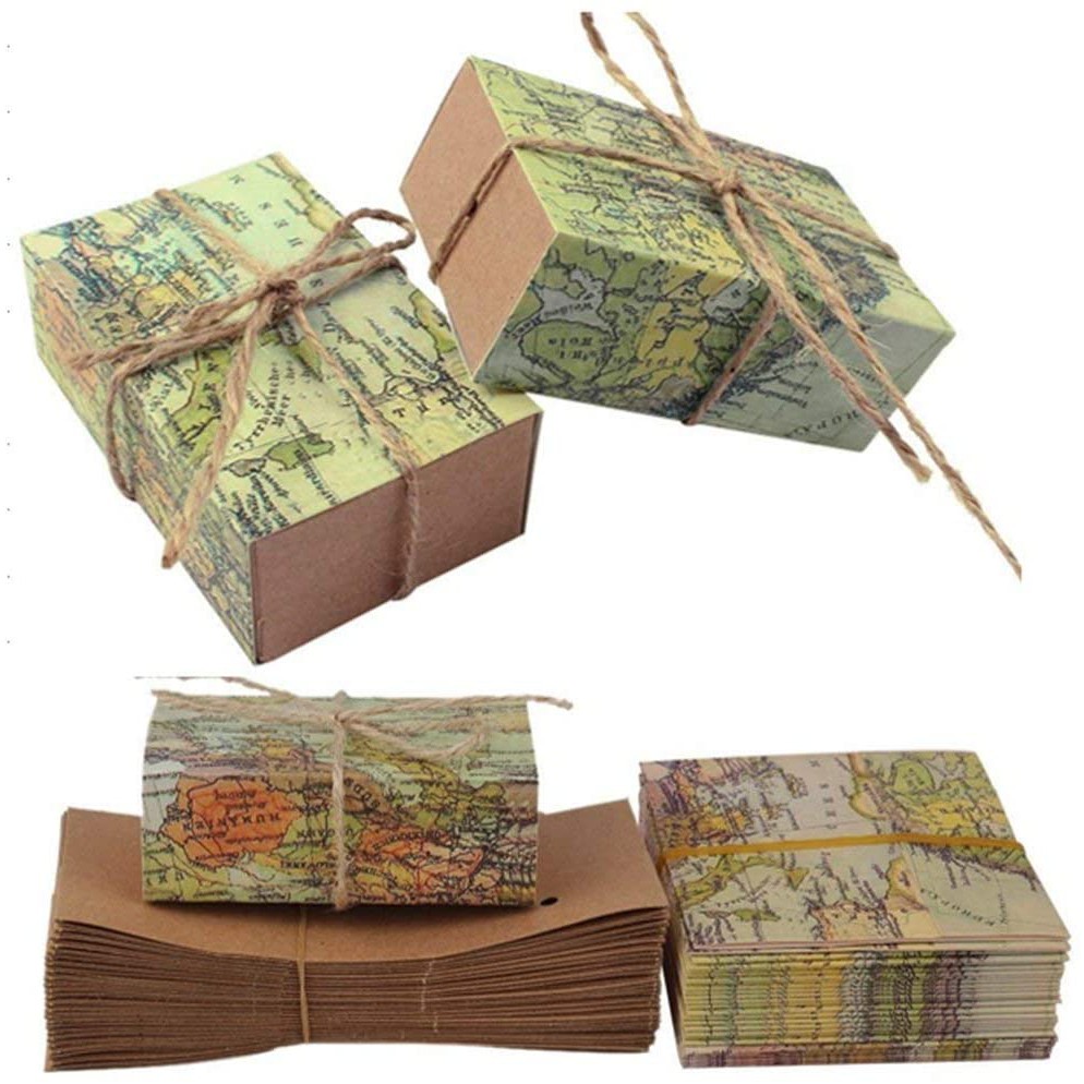 Vintage Map Designed Mini Gift Box | Shopee Philippines