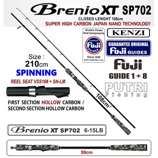Fishing Rod KENZI BRENIO XT SP702 SPINNING Fuji Guides 2-8lbs 4-12lbs  6-15lbs