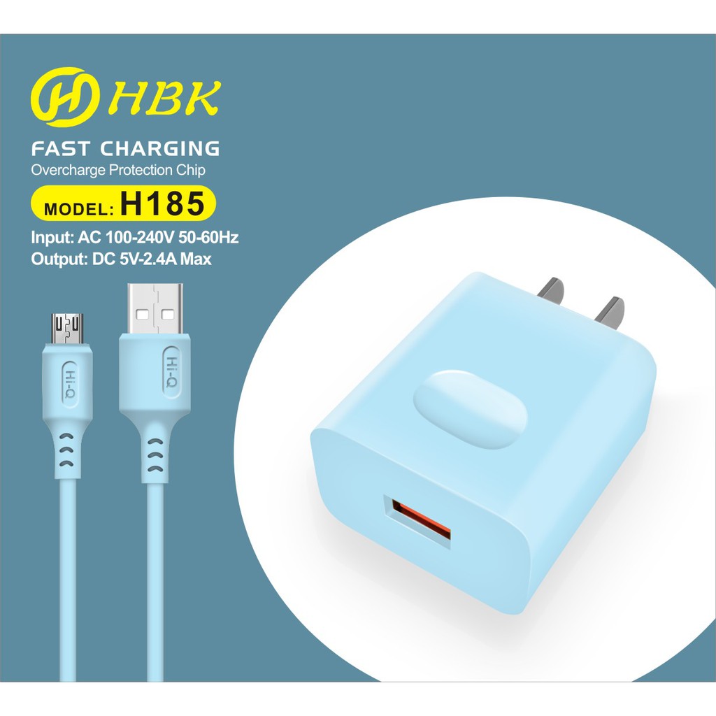 CHARGER H185 MACARON MOBILE ANDROID V8 TYPE C IOS FAST CHARGER FANCY