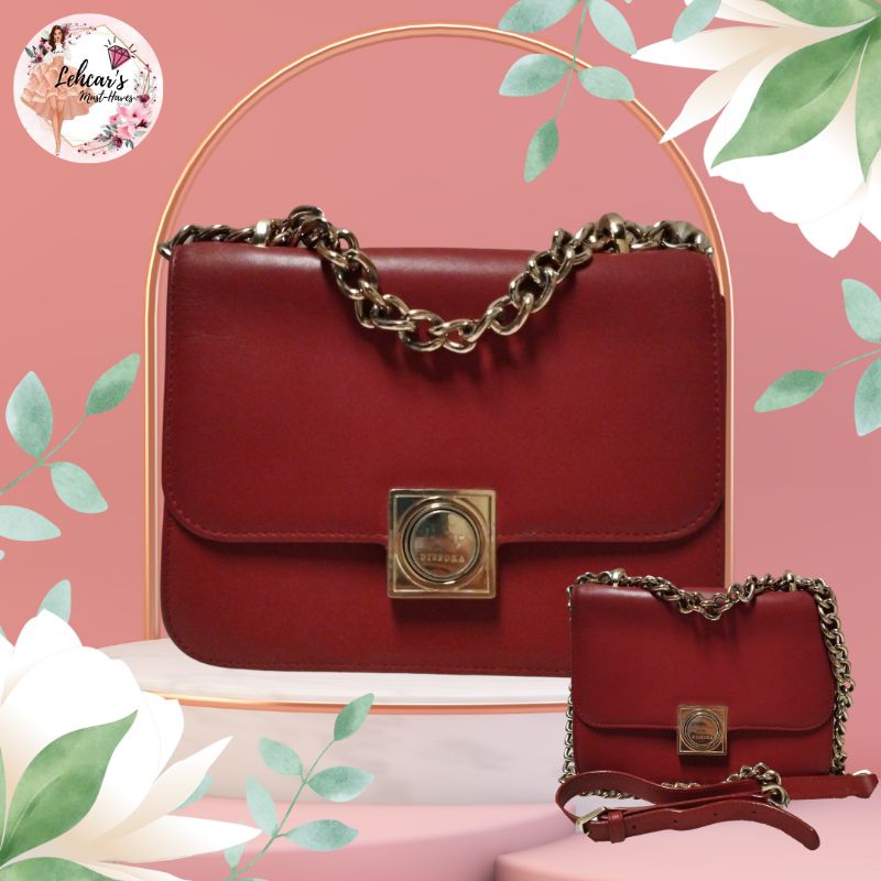 Red Dissona Italy 2-Way Bag, Luxury, Bags & Wallets on Carousell