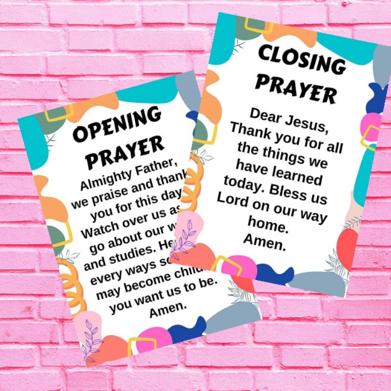 Opening and Closing Prayer laminated Wall decor | Shopee Philippines