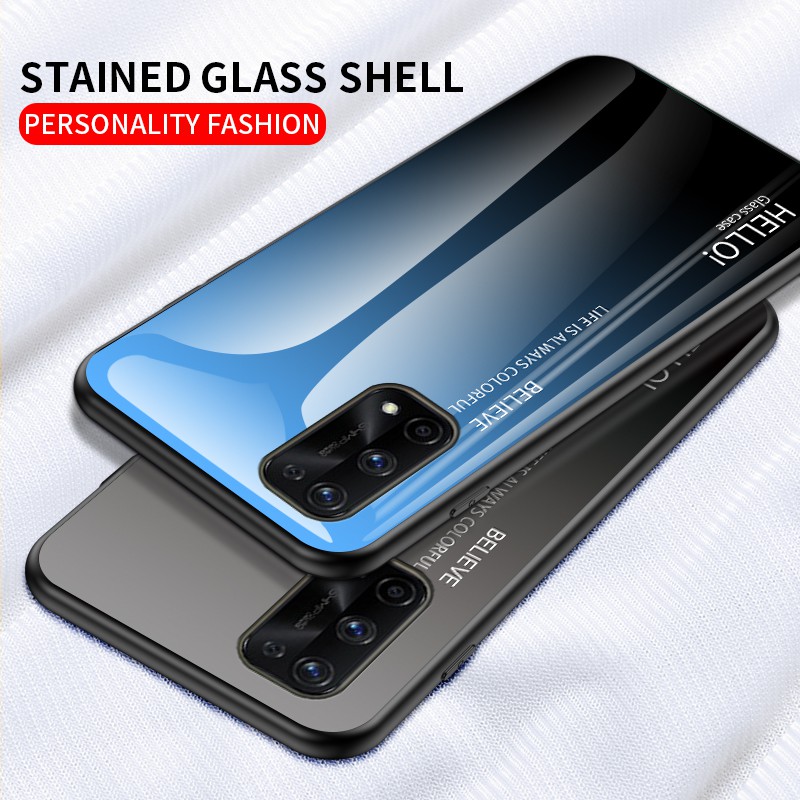 Casing Realme 8 7 Pro C2 C3 7i C17 Protective Phone Case Gradient 