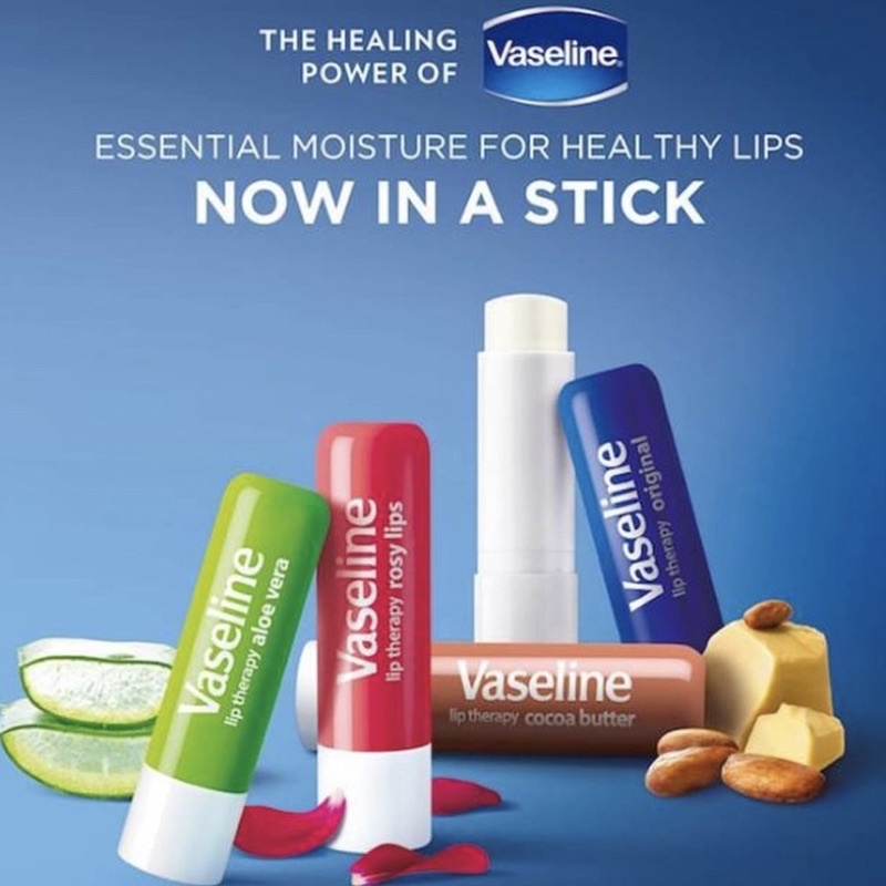 Vaseline Lip Therapy Balm Stick Original/Cocoa Butter/Rosy Lips/Aloe