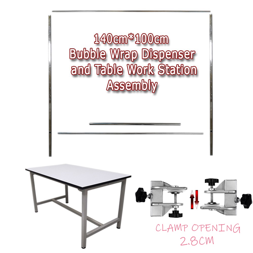 Bubble Wrap Dispenser and Table Work Station Assembly [130cm*100cm