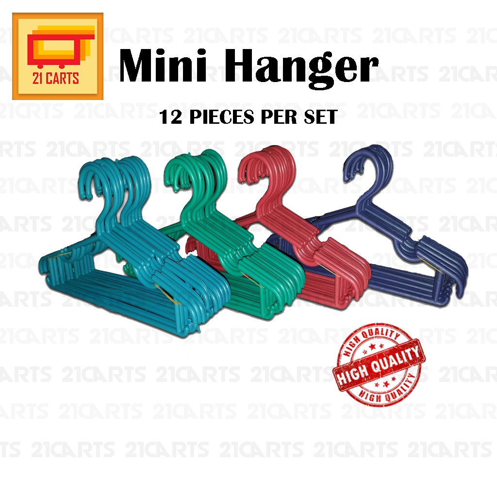ONE DOZEN (12 PCS) COD QUALITY SMALL SIZE HANGER, BABY HANGER AVAILABLE IN RED YELLOW GREEN BLUE