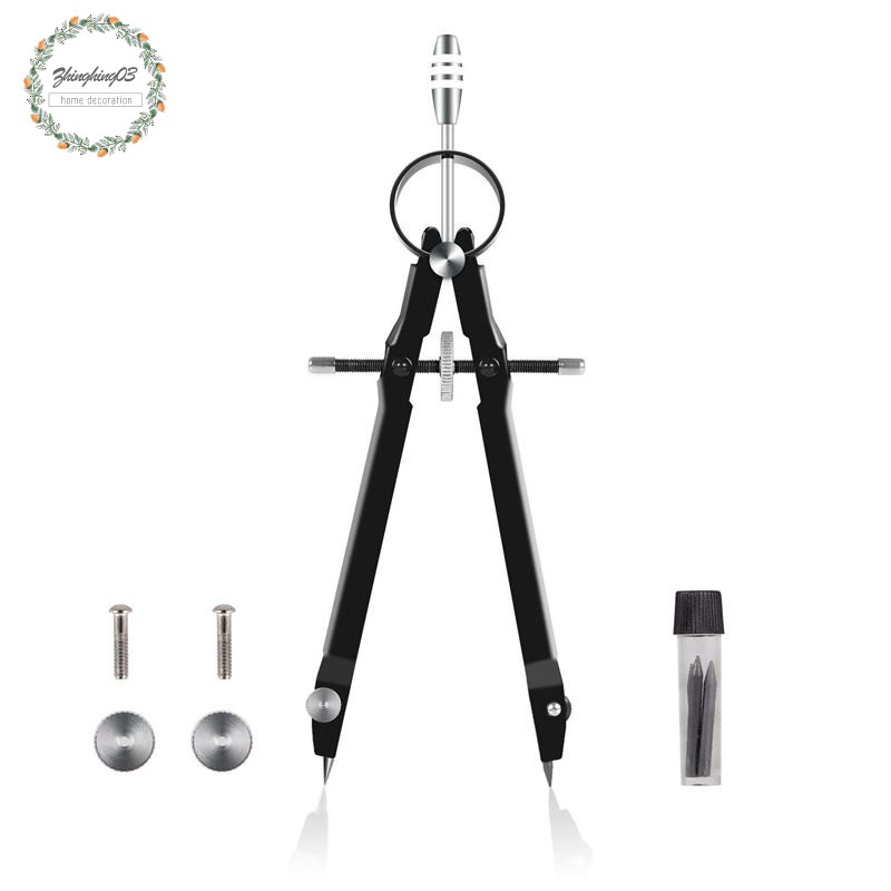 Geometry Set with Lock, Math and Precision Compass, Metal(black ...