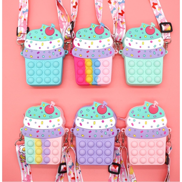 Wholesale POPIT JELLY Children's Bag/UNICORN Sling pop it Bag/Children's pop it Bag push pop it
