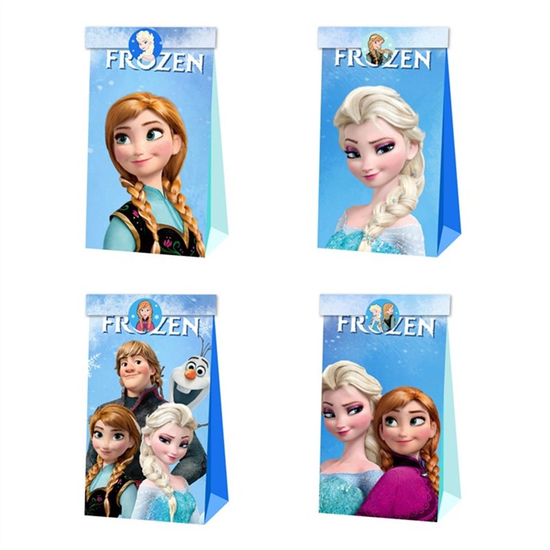 ♚12Pc Disney Frozen Elsa Paper Gift Bags Candy Boxes Kids Anna Princess ...