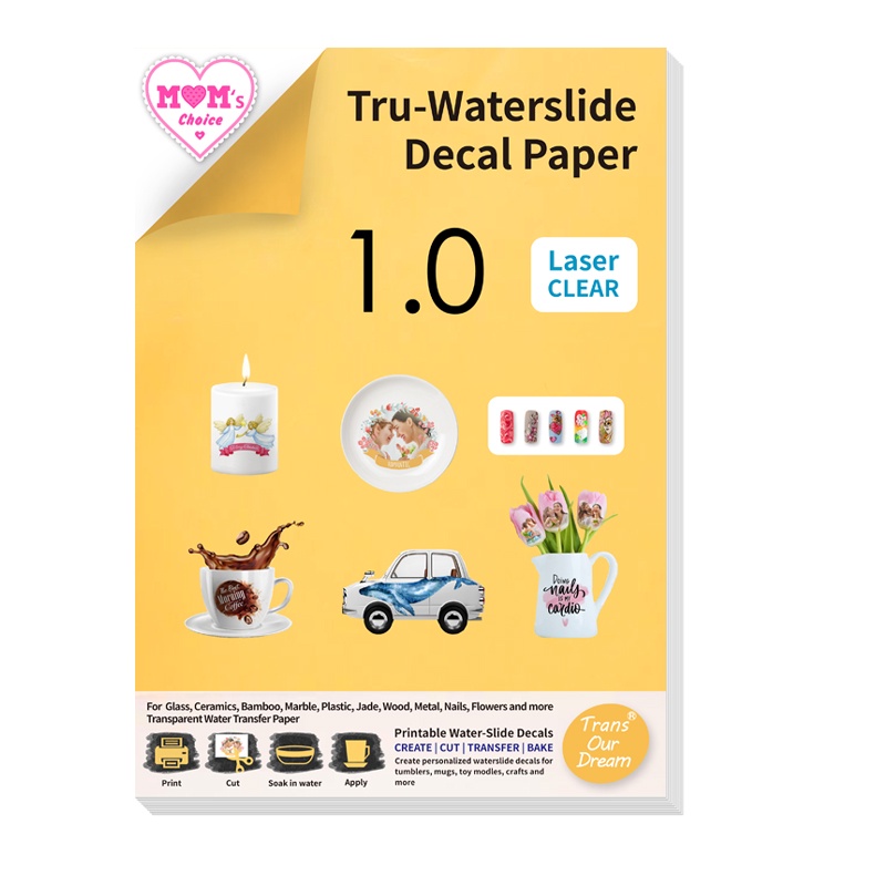 TransOurDream A4 20Sheets Printable Waterslide Decal Transfer Paper for