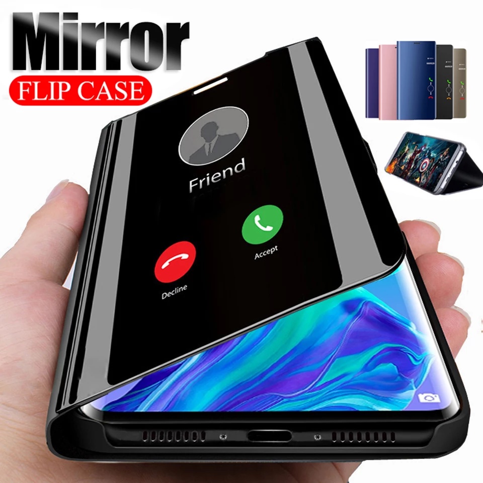 For Honor X9b X9a X9 5G X8b X7b X8 X7 Smart Mirror Standable Flip Phone  Case Kickstand Anti-knock Casing Cover - Main Image