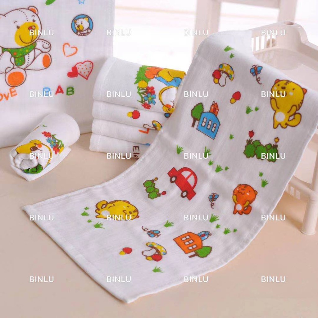 Thick double layer cotton white face towel,panyo,cartoon sweat towel