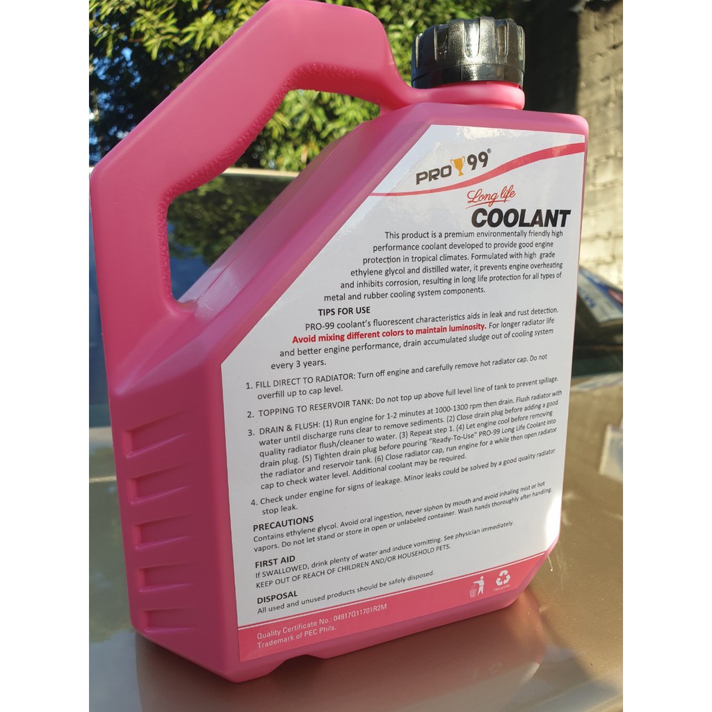 Pro 99 Radiator Coolant 2 Liters (PINK) | Shopee Philippines