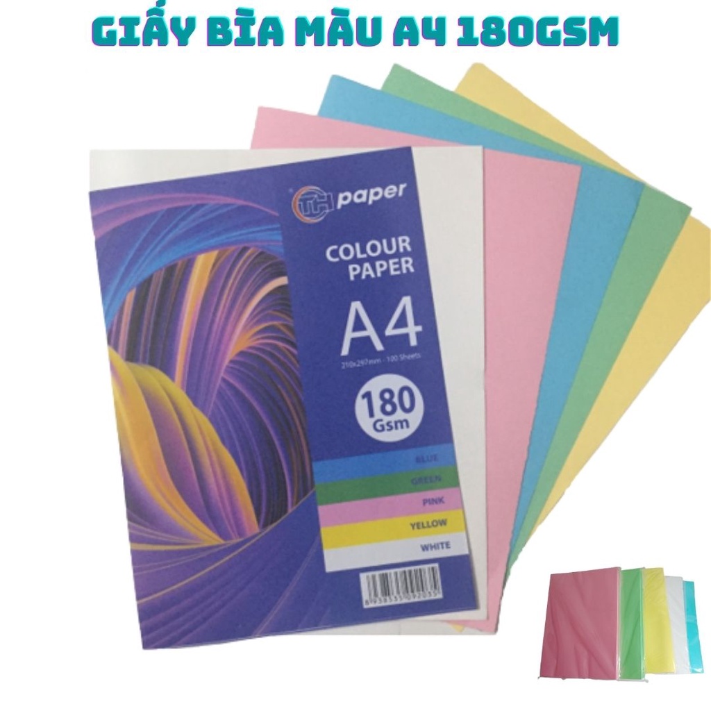 A4 180gsm Color Paperboard Paperboard 100 Sheets / Stack Of Thai ...