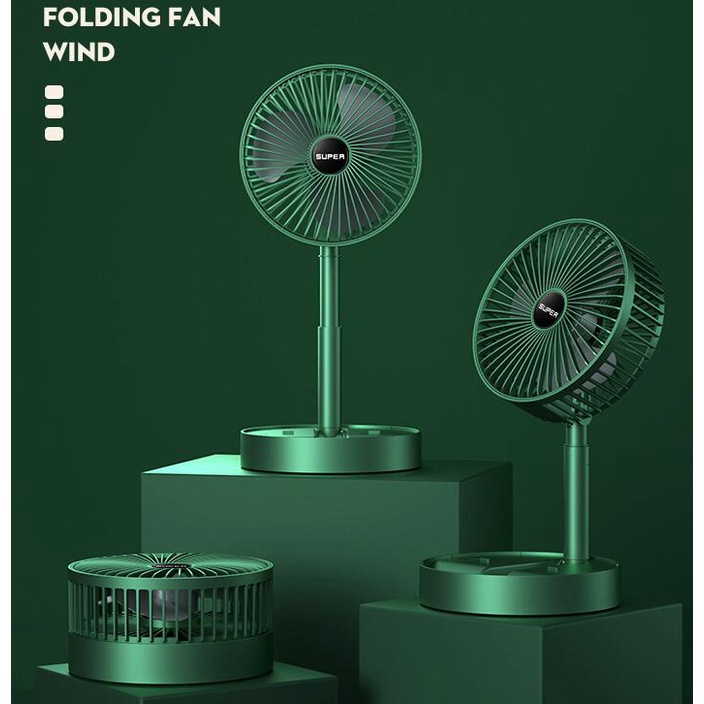 YQ Desk Electric Fan Small folding fan with USB charging retractable 3speed portable Mini fan