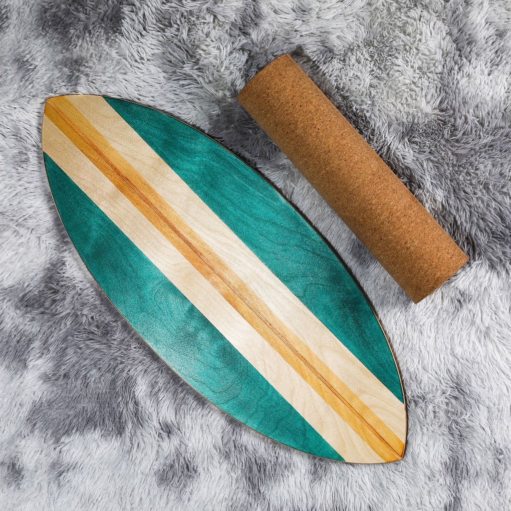 Maple Land Balance Surfboard Skateboard Training Board With Cork Roller