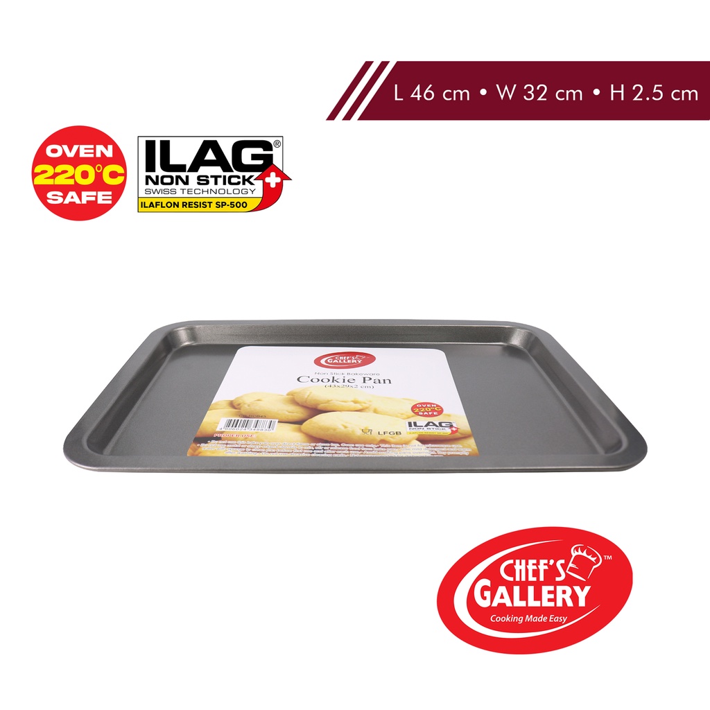 Chef's Gallery NonStick Cookie Pan/Bake Pan Oven Safe up to 220˚C