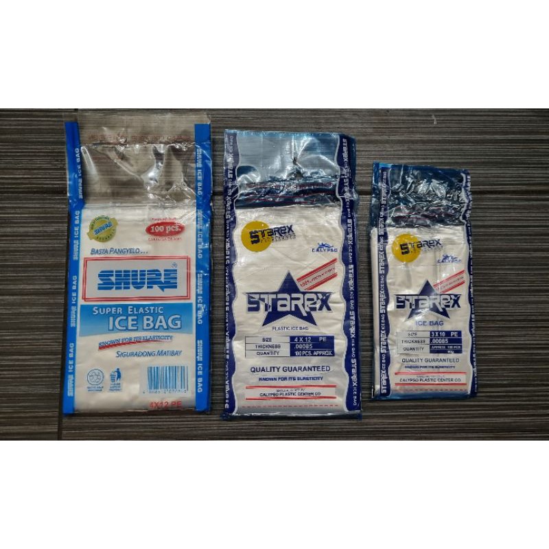 ice bag Shure and Starex 4x12, 3x10 Plastic Ice Bag | Shopee Philippines