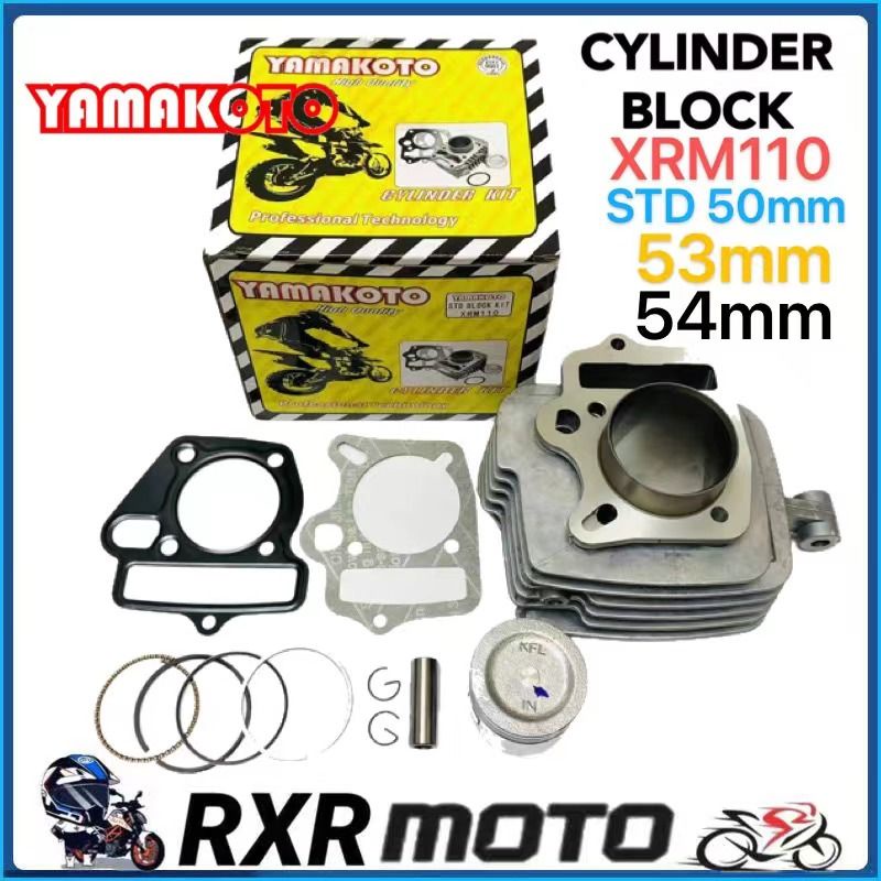Cylinder block Yamakoto brand for XRM110 STD 50mm 53mm 54mm Shopee