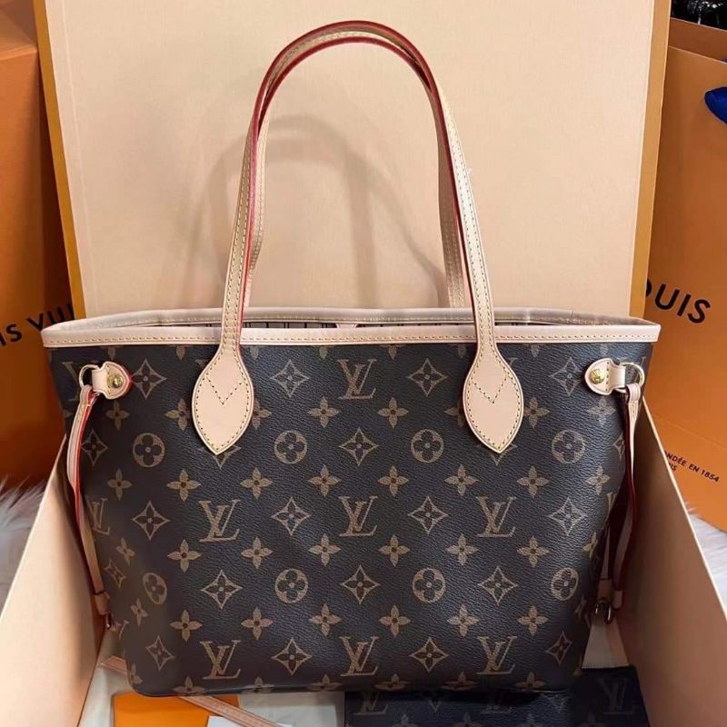 LOUIS VUITTON Neverfull PM Monogram Canvas Tote Bag Brown