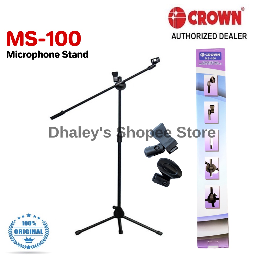 Original Crown MS100 Professional Speaker Stand Heavy Duty Mic Stand Adjustable Mic Stand
