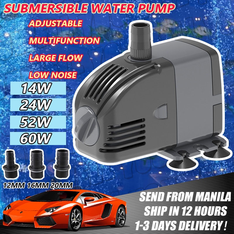 1460W Adjustable Submersible Aquarium Water Pump Fish Tank Powerhead Fountain Hydroponic