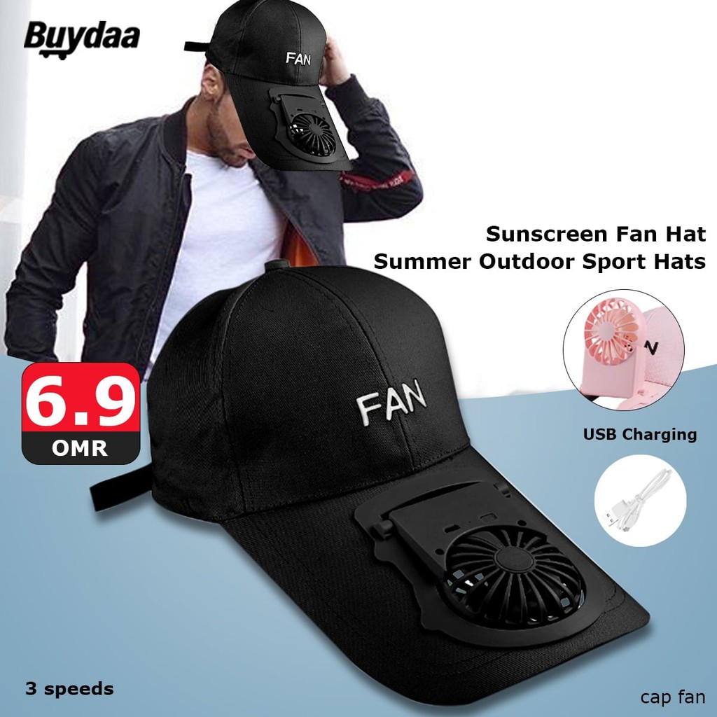 USB Rechargeable Fan Hat With Fan Summer Outdoor Sport Hats Sun