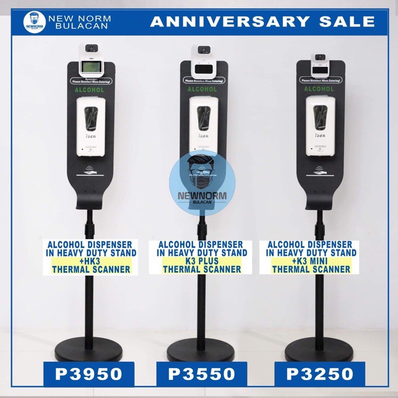 HEAVY DUTY AUTOMATIC ALCOHOL DISPENSER WITH THERMAL SCANNER IN
