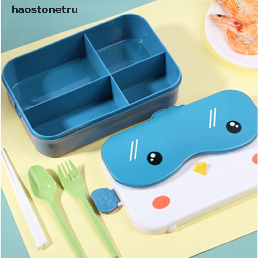 School Kids Bento Lunch Box Picnic Box Rectangular Leakproof Plastic ...