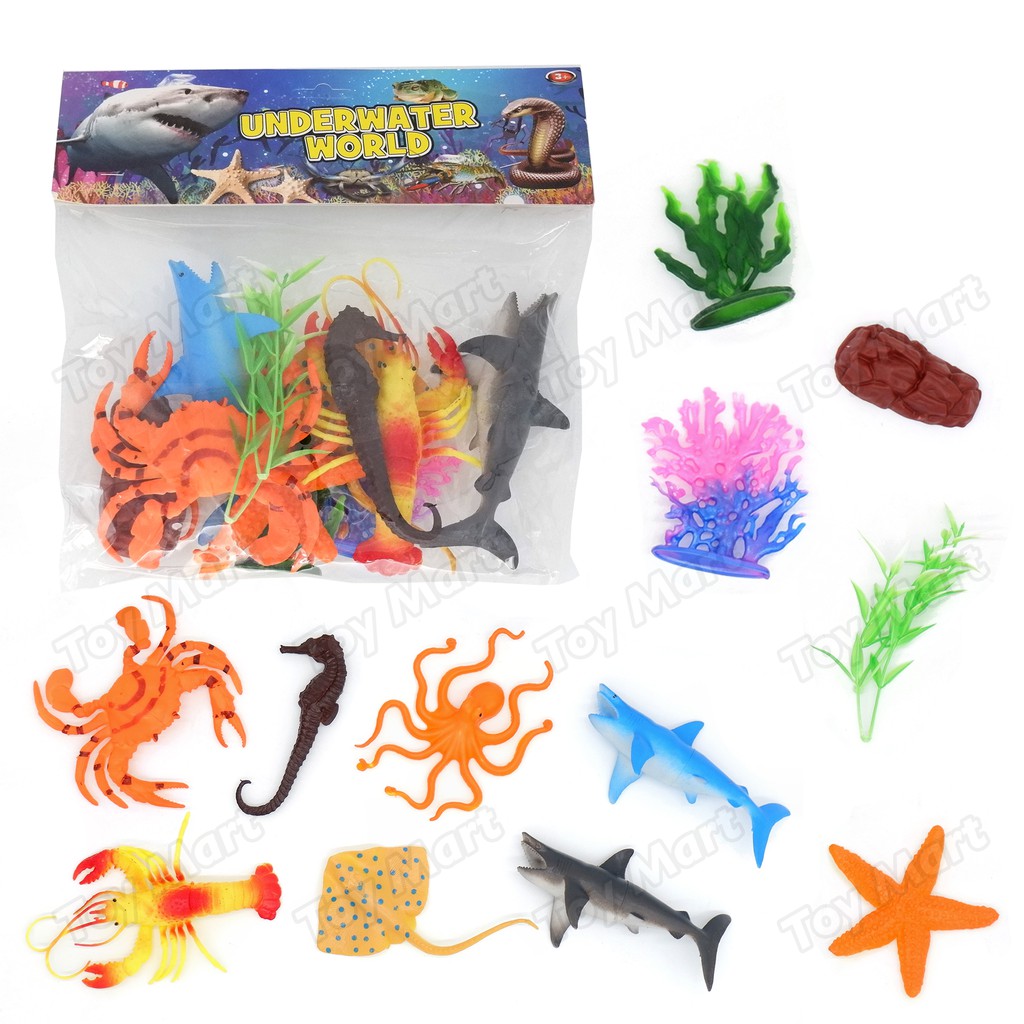 Aquarium Ocean Realistic Marine Animal Toy Figure Rubber Made Assorted ...