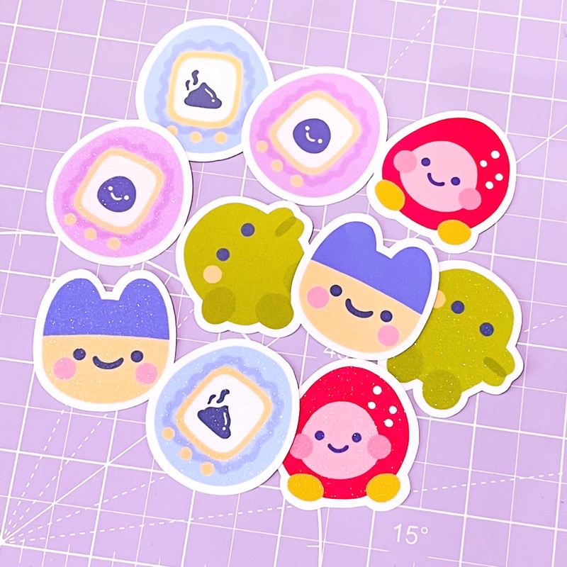 Tamagotchi Characters Waterproof Vinyl Sticker Set | pomelo paints co ...