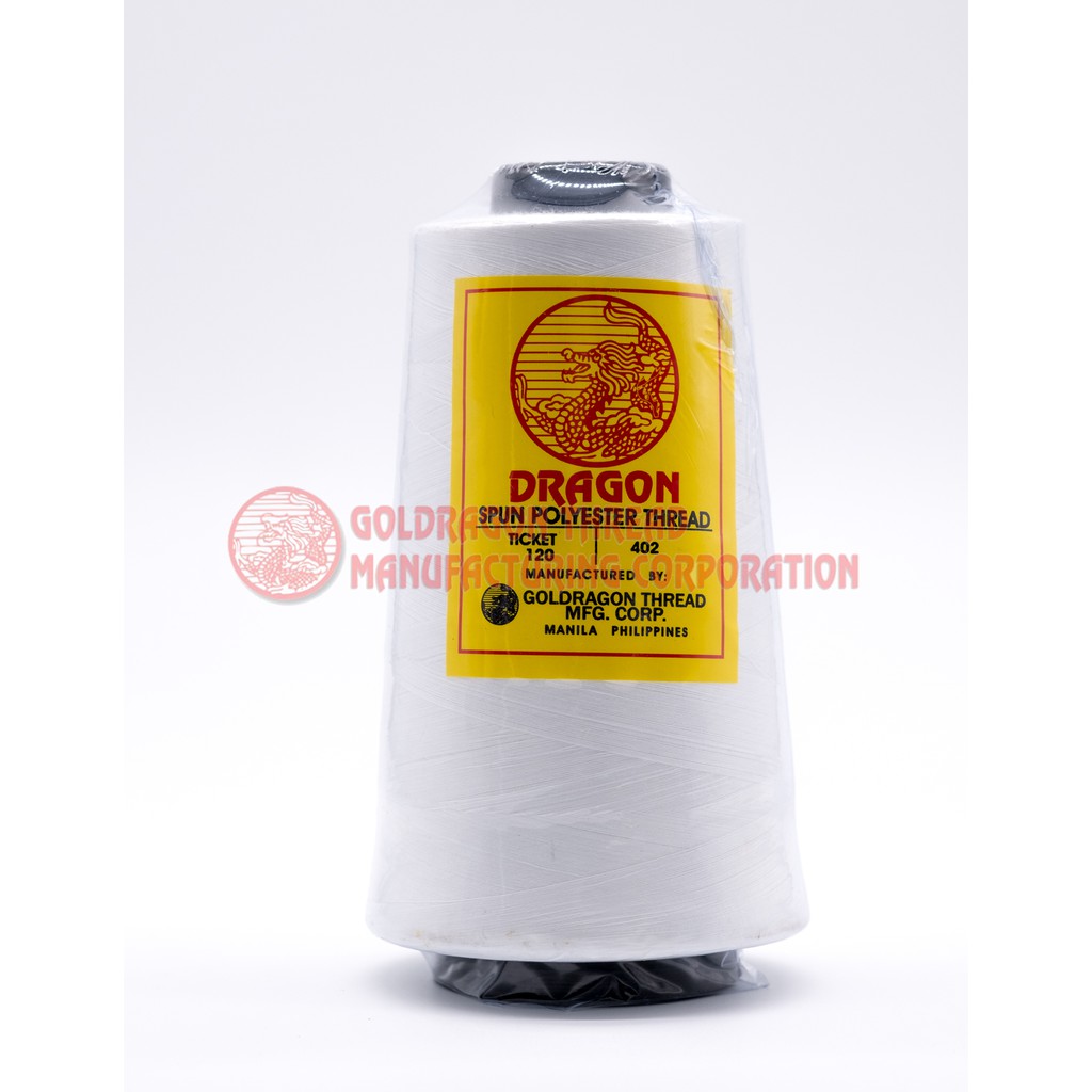 Tkt120 40/2 10000m WHITE DRAGON Spun Polyester Sewing Thread | Shopee ...