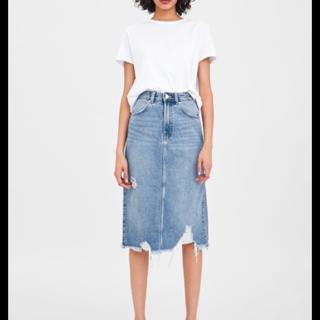 Zara denim best sale skirt midi