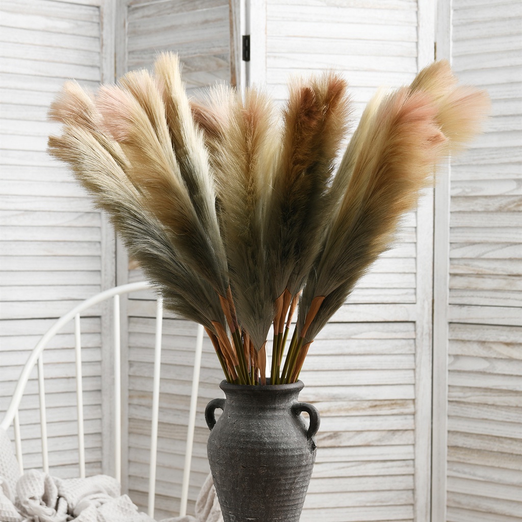 Reed Artificial Grass Plant Fake Flowers Bouquet Leaves For Wedding ...