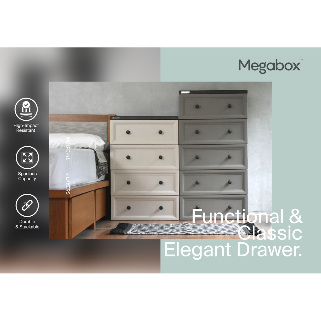 Megabox MG 190-4 Layers Elegant Drawer Do It Yourself (DIY) | Shopee ...