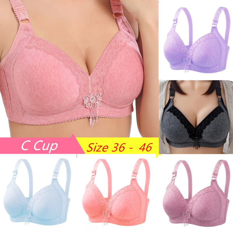 C Cup Bra Non-wired Big Size Bra 36-46 Cotton Bralette Full Cup