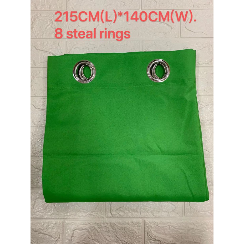1pc 7feet Plain Fabric Curtain with 8 Steal Rings 215*140CM for Window ...