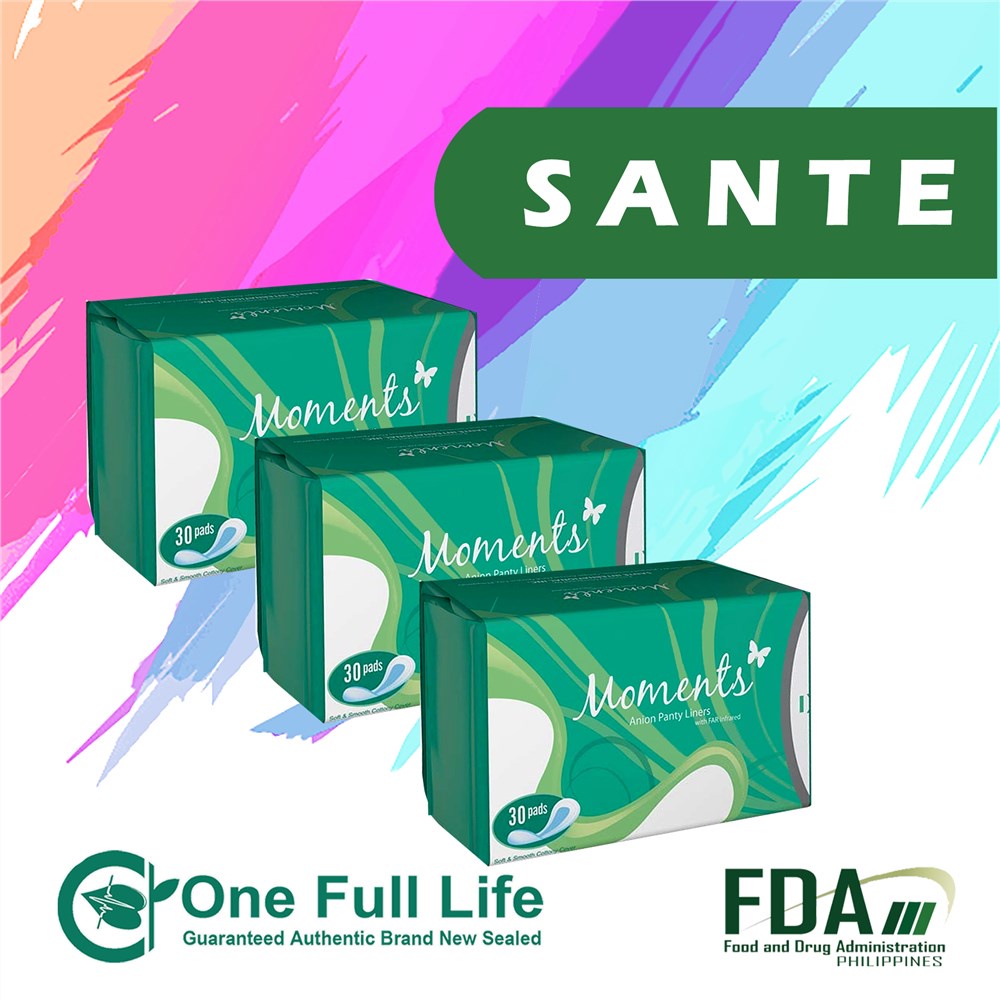 Sante MOMENTS Anion Panty Liners Pantyliners 30 Pads x 3 PACKS hope you