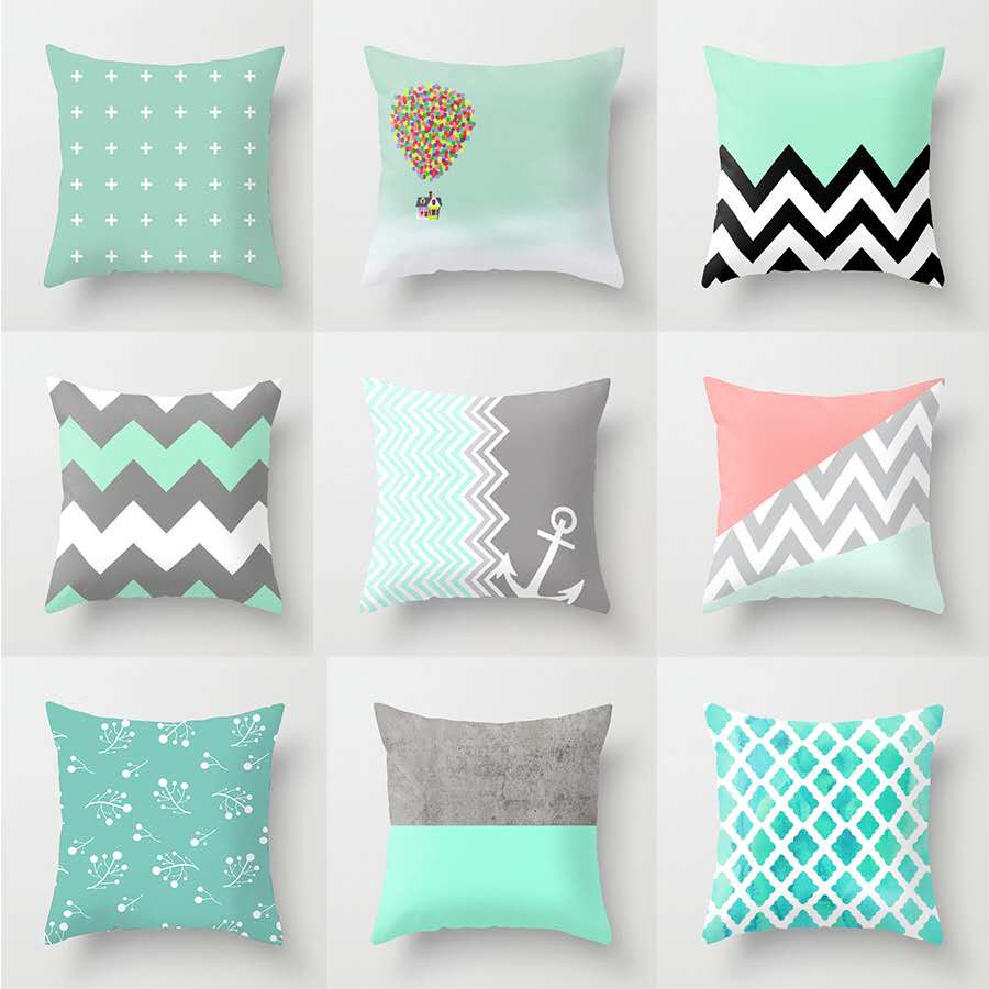 Pastel green outlet pillows