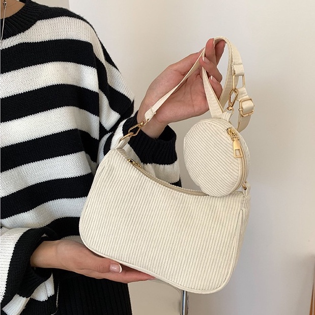 Twoinone Bags for Women Korean Style Mini Wallet Canvas Handbag