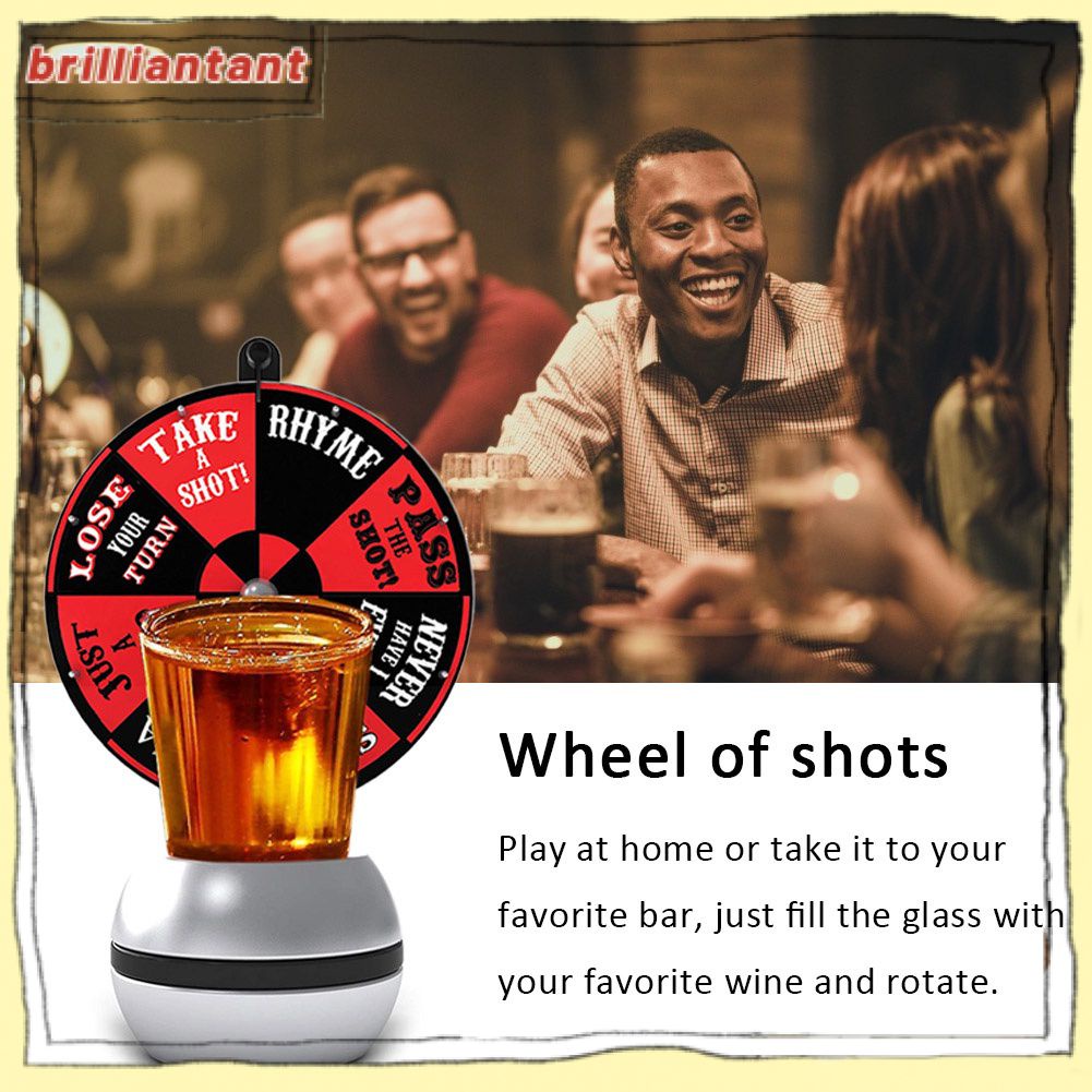 Wheel of Shot Glass Drinking Game Spin the Shot Turntable Game Bar Spin