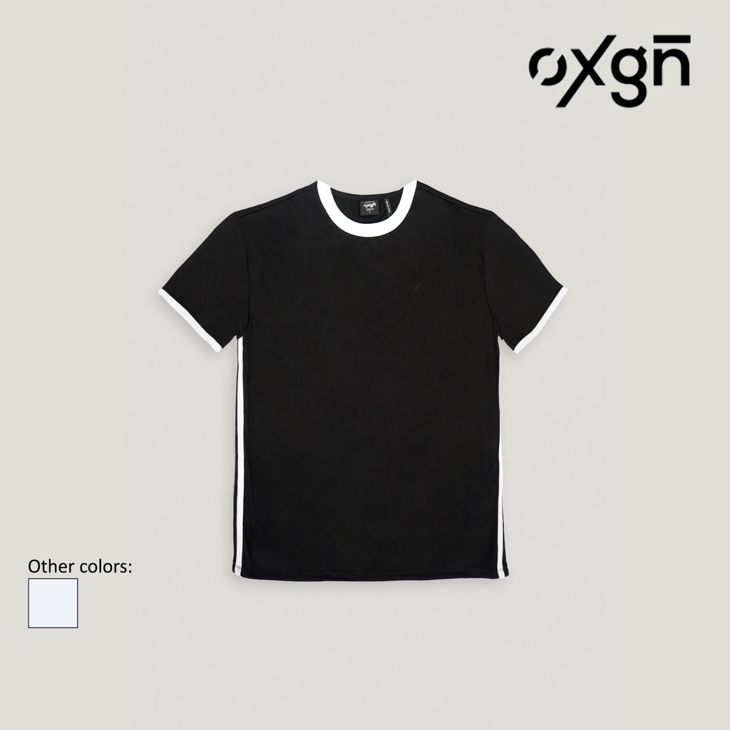 OXGN Easy Fit Ringer T-Shirt With Side Taping For Men (Black/White