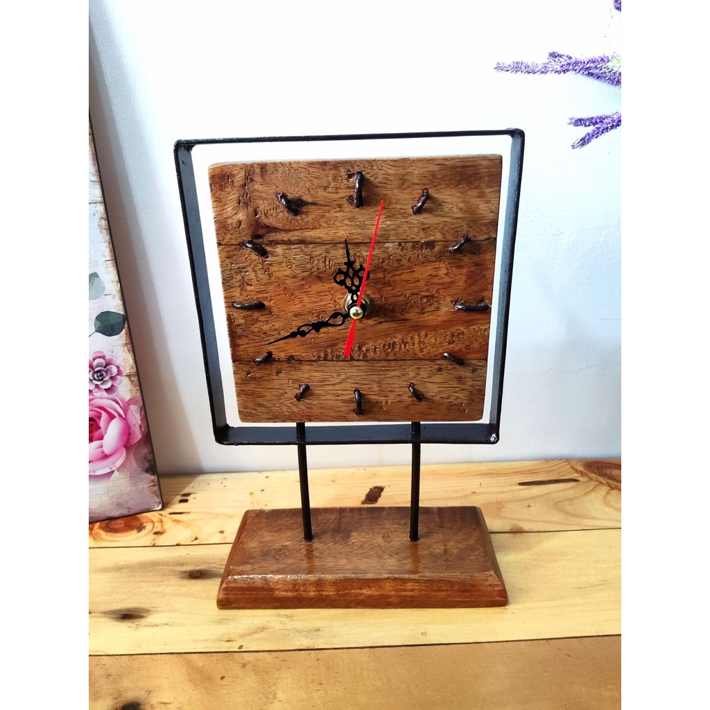 Wood Square Clock/ Desk Clock/ Decorative Clocks/ Vintage Minimalist ...
