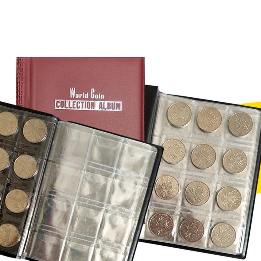 120 Coin Storage Collecting Holders Penny Pockets Money Album Book Coin ...