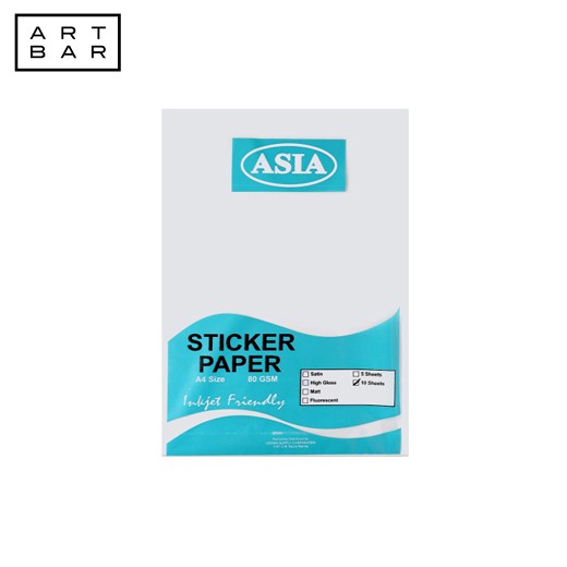 Asia Sticker Paper A4 80Gsm 10S Matte - Art Bar PH | Shopee Philippines