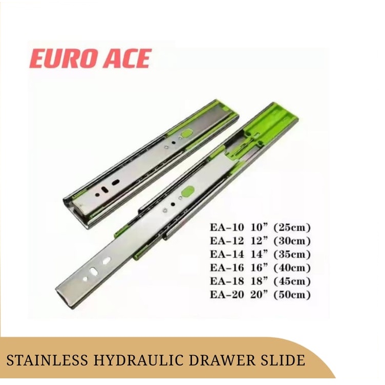 EUROACE HIGH QUALITY HYDRAULIC SOFT CLOSE DRAWER SLIDE (PAIR) Shopee