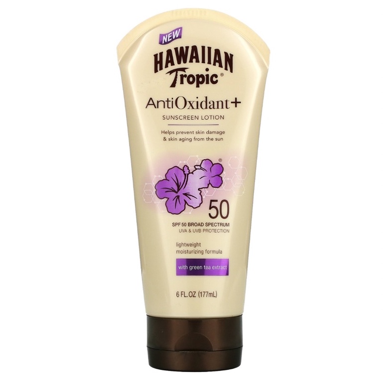 Hawaiian Tropic AntiOxidant + Sunscreen Lotion, SPF 50, 6 fl oz (177ml