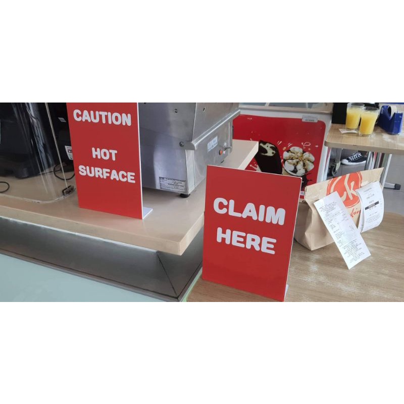 Priority Lane | Claim Here | Caution Hot Surface Sintra Board Signage ...