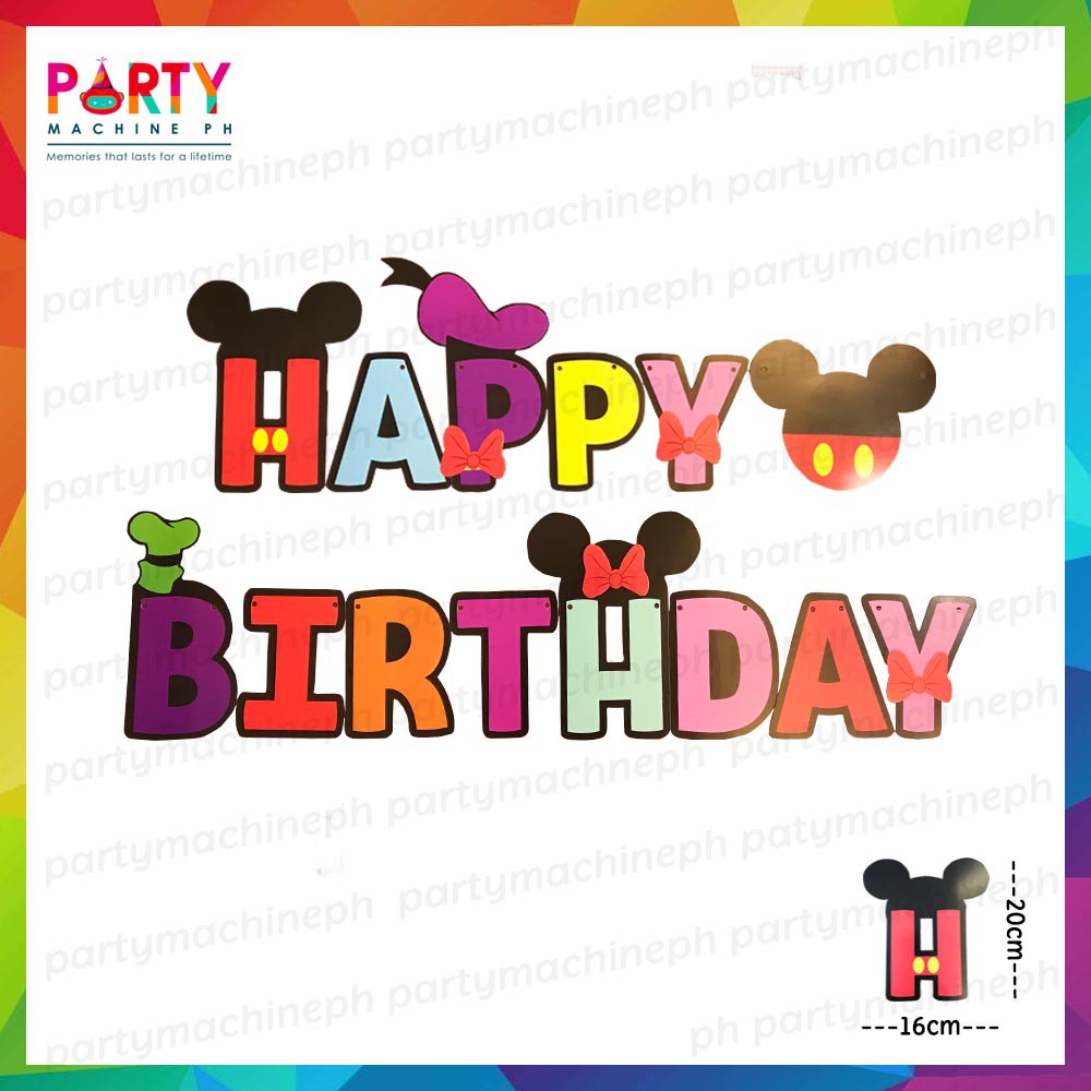 Mickey Mouse Happy Birthday Letter Banner / mickey and minnie happy